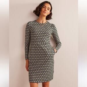 Boden Penelope jersey dress long sleeve carnation stamp 100% cotton knit spring
